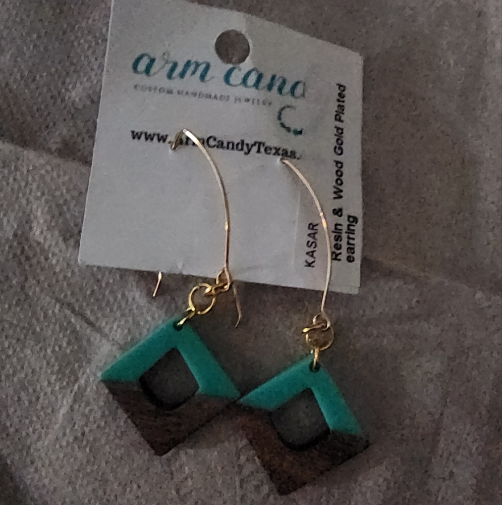 Resin and wood earrings